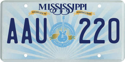 MS license plate AAU220