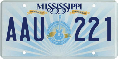 MS license plate AAU221