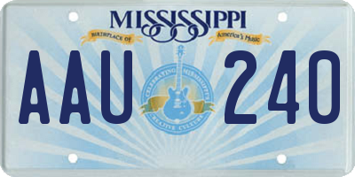 MS license plate AAU240