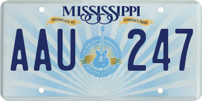 MS license plate AAU247