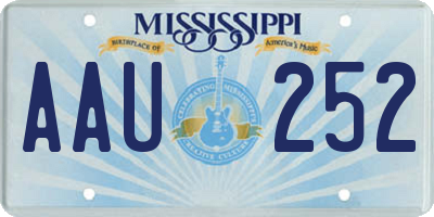 MS license plate AAU252