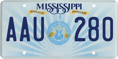 MS license plate AAU280