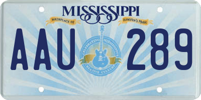MS license plate AAU289