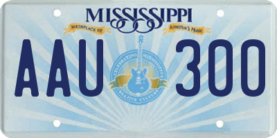 MS license plate AAU300