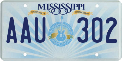 MS license plate AAU302