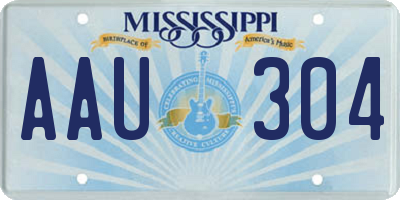 MS license plate AAU304