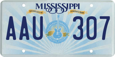 MS license plate AAU307