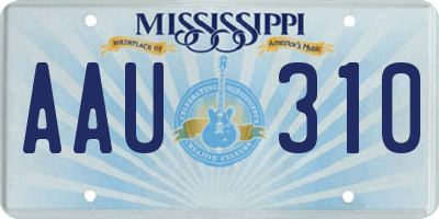 MS license plate AAU310