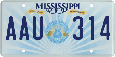 MS license plate AAU314