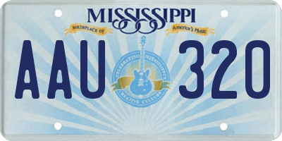 MS license plate AAU320