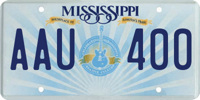 MS license plate AAU400