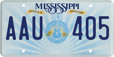 MS license plate AAU405