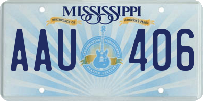 MS license plate AAU406