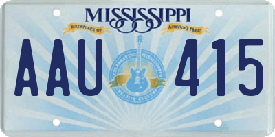 MS license plate AAU415