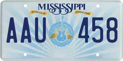 MS license plate AAU458