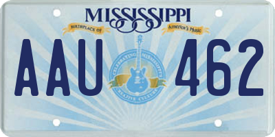 MS license plate AAU462