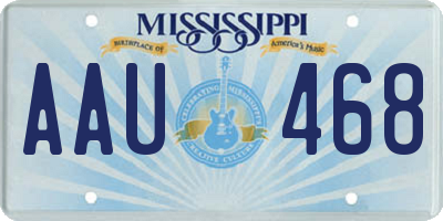 MS license plate AAU468