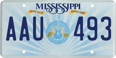 MS license plate AAU493