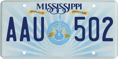 MS license plate AAU502