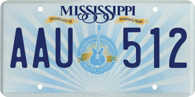 MS license plate AAU512