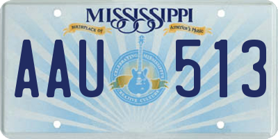 MS license plate AAU513