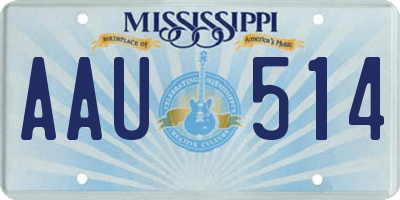 MS license plate AAU514