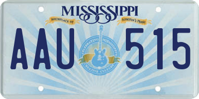 MS license plate AAU515