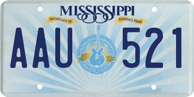 MS license plate AAU521