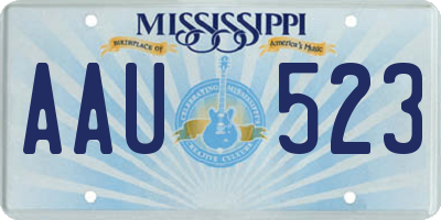 MS license plate AAU523