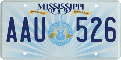 MS license plate AAU526