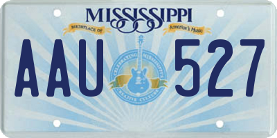 MS license plate AAU527