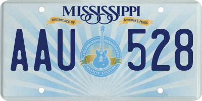 MS license plate AAU528