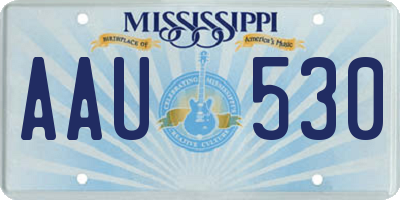 MS license plate AAU530