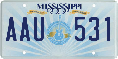 MS license plate AAU531