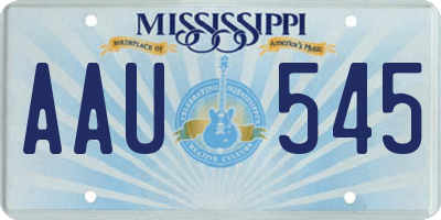 MS license plate AAU545