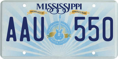 MS license plate AAU550