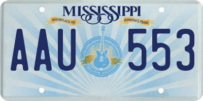 MS license plate AAU553