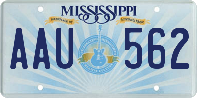 MS license plate AAU562