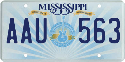 MS license plate AAU563