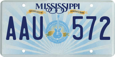 MS license plate AAU572