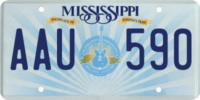 MS license plate AAU590