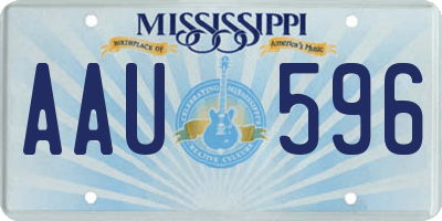 MS license plate AAU596