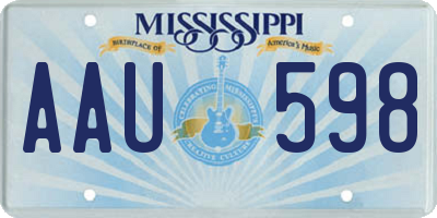 MS license plate AAU598