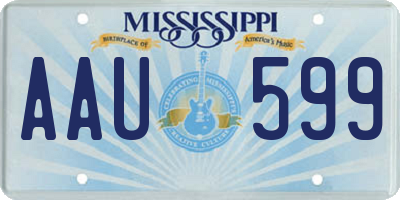 MS license plate AAU599