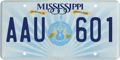 MS license plate AAU601