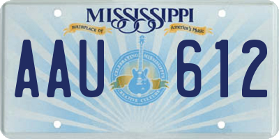 MS license plate AAU612