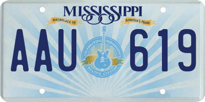 MS license plate AAU619