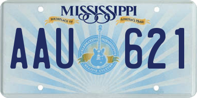 MS license plate AAU621