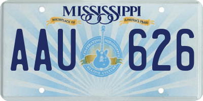 MS license plate AAU626