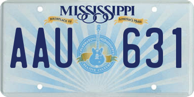 MS license plate AAU631